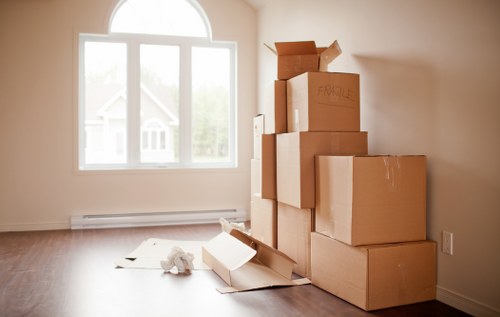 Organised furniture and household items ready for temporary storage