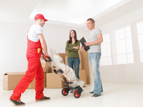 Packing and organising belongings before moving into storage