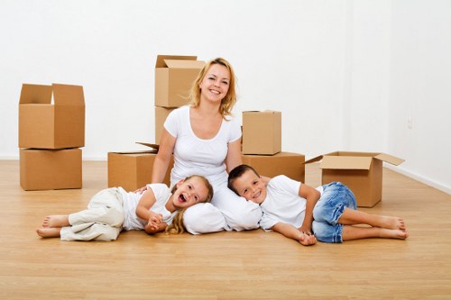 Checklist and packing materials for a house removal service