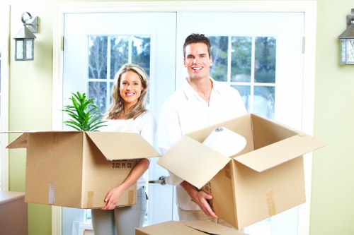Organised room-by-room packing process in a West London property